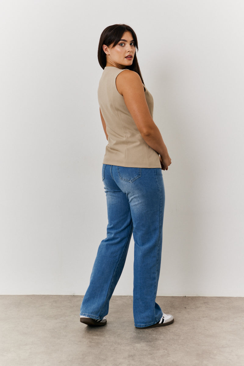 Longline Button Through Waistcoat