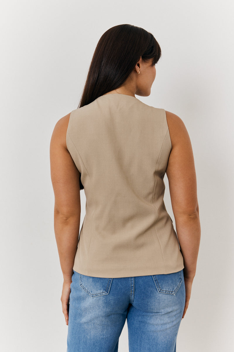 Longline Button Through Waistcoat