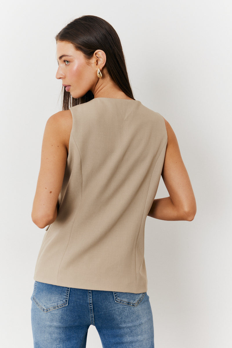 Longline Button Through Waistcoat