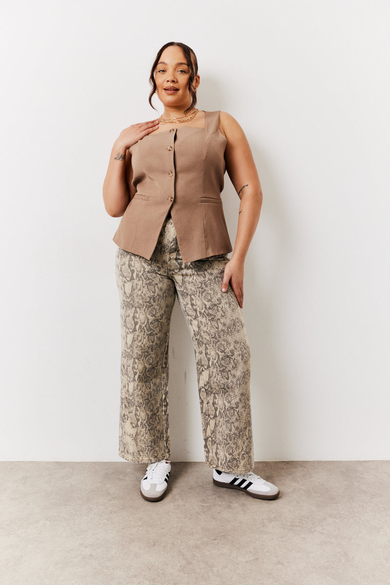 Square Neck Longline Waistcoat