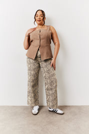 Square Neck Longline Waistcoat