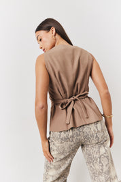 Square Neck Longline Waistcoat