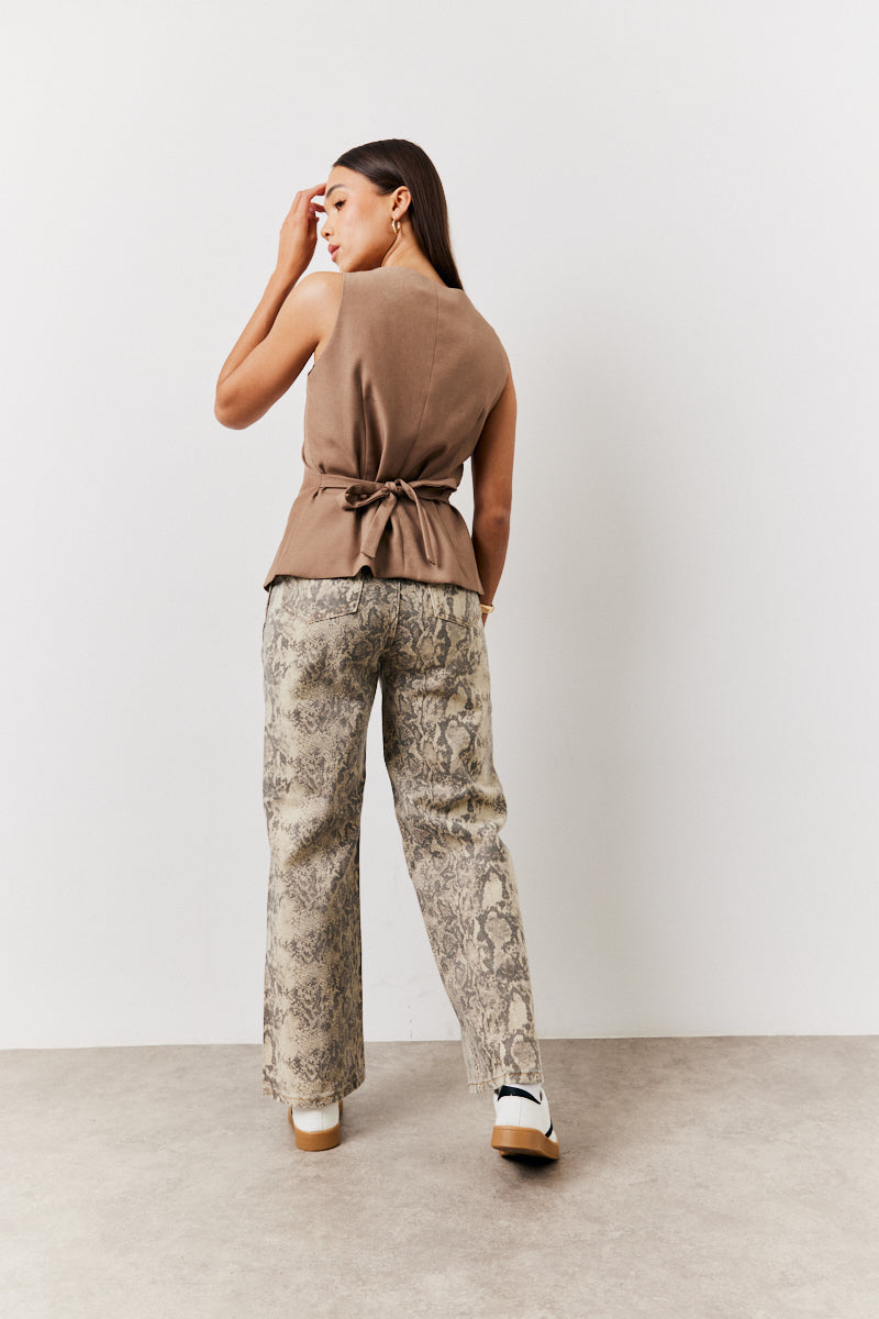 Square Neck Longline Waistcoat