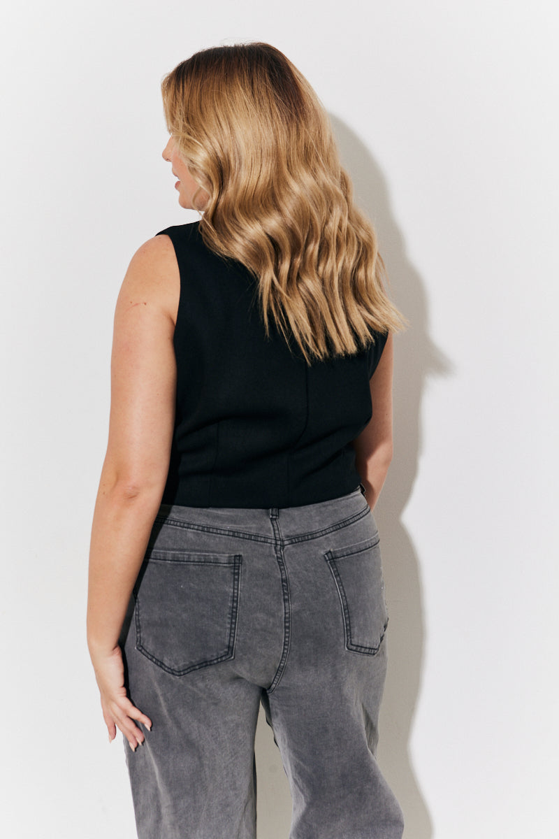 Brushed Tailored Button Through Waistcoat
