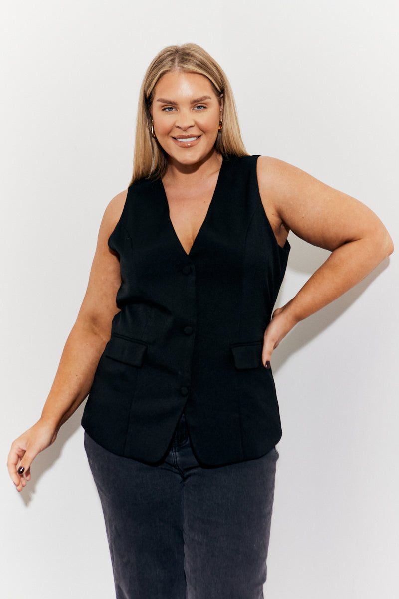 Longline Pocket Detail Waistcoat