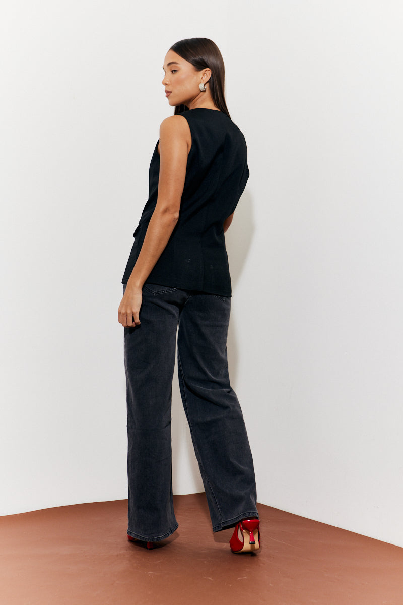 Longline Pocket Detail Waistcoat