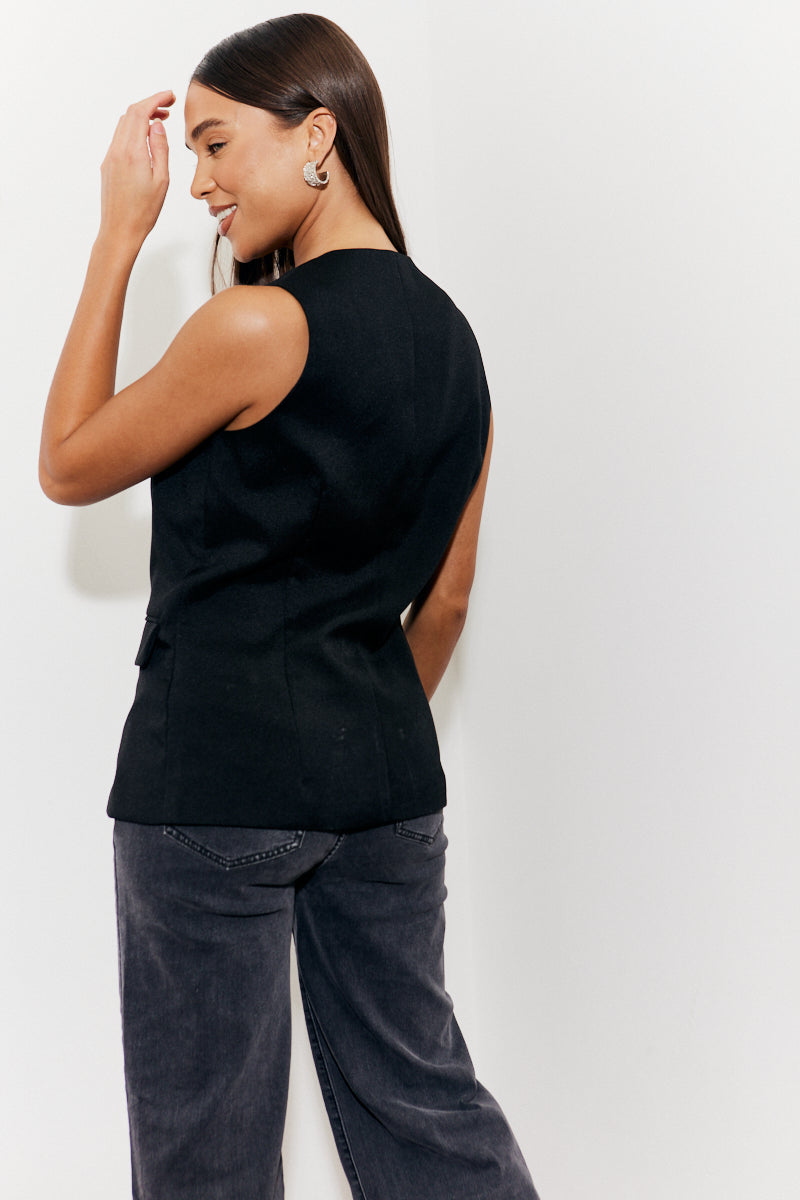 Longline Pocket Detail Waistcoat