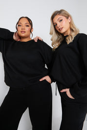 Crew Neck Fleecback Sweater