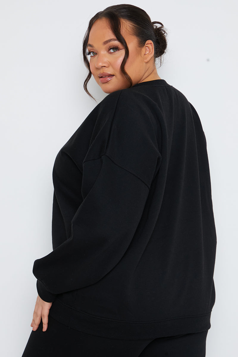 Crew Neck Fleecback Sweater