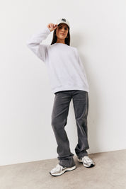 Crew Neck Fleeceback Sweater