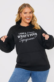 I Am a Women' Slogan Hoodie