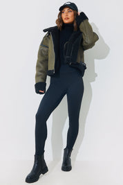 Contrast Borg Aviator Jacket