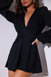 Twist Front Balloon Sleeve Playsuit