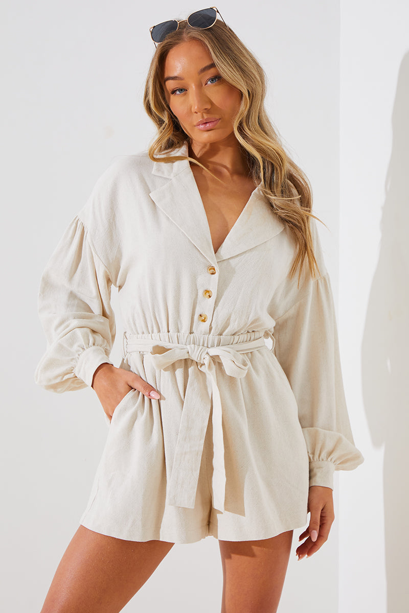 PANELLED PLAYSUIT WITH BELT FORBIDDEN FRUIT