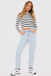 Bleach Wash Mom Jean