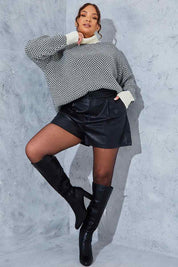 PU High Waisted Boxy Shorts