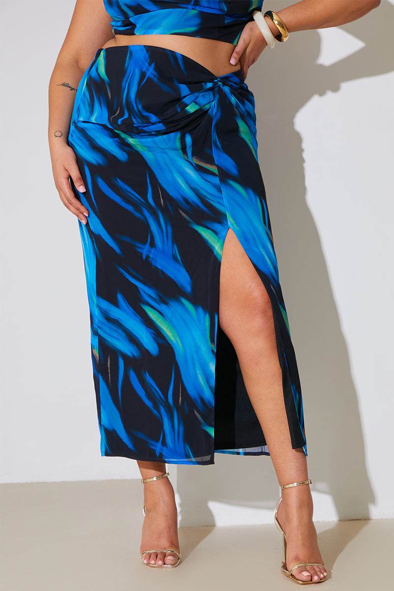 Abstract Print Maxi Co-Ord Skirt - InTheStyle