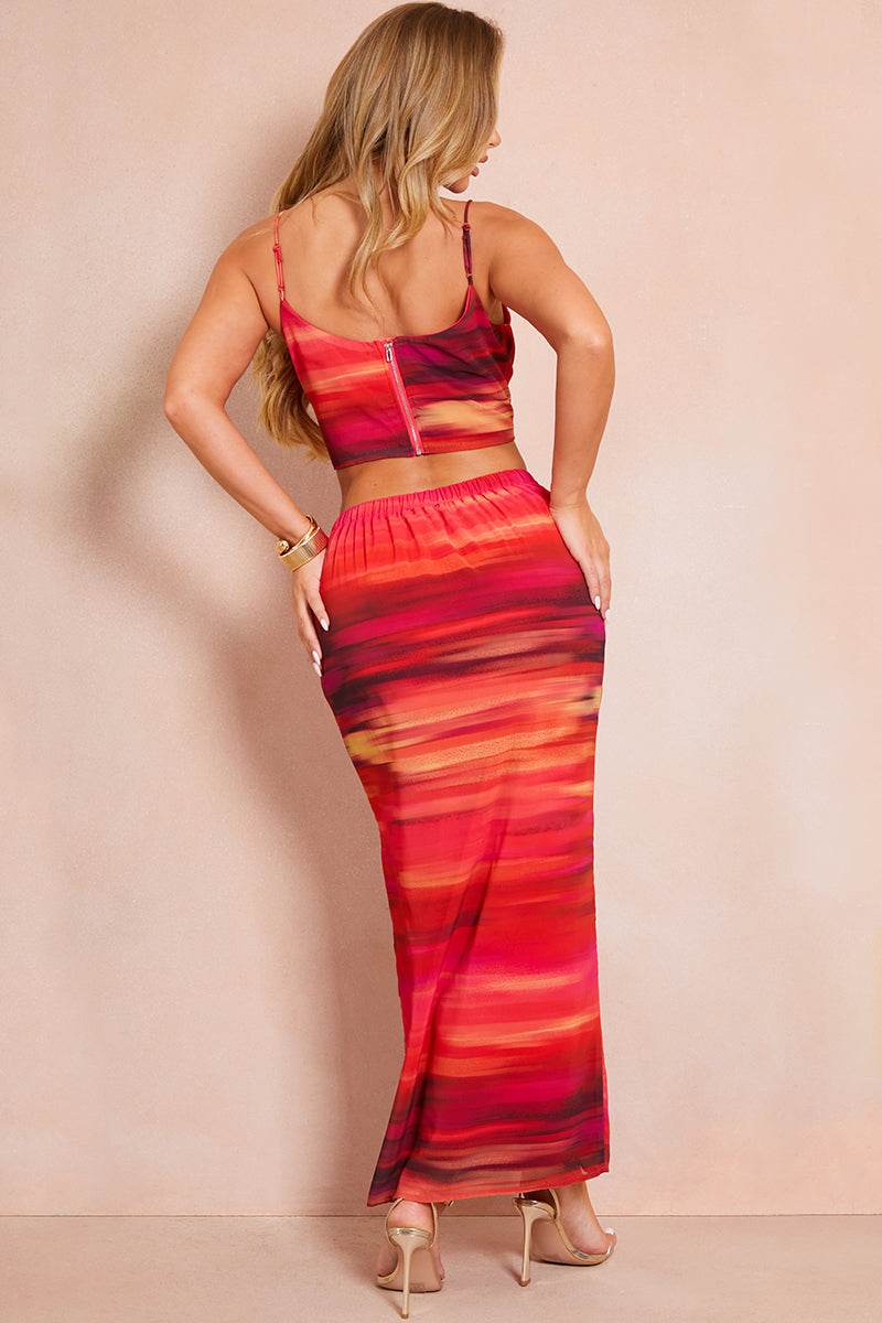 Abstract Print Co-Ord Maxi Skirt - InTheStyle