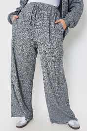 Textured Wide Leg Trousers