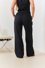 Pinstripe Wide Leg Trouser