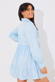 Broderie Tiered Shirt Dress