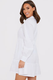 Broderie Tiered Shirt Dress