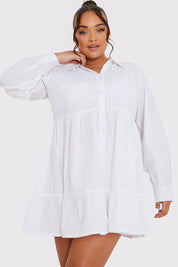 Broderie Tiered Shirt Dress