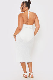 Interest Yarn Halter Neck Midaxi Dress
