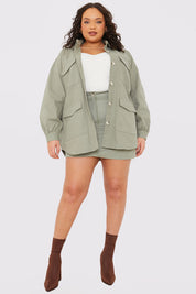 Oversized Utility Cargo Jacket