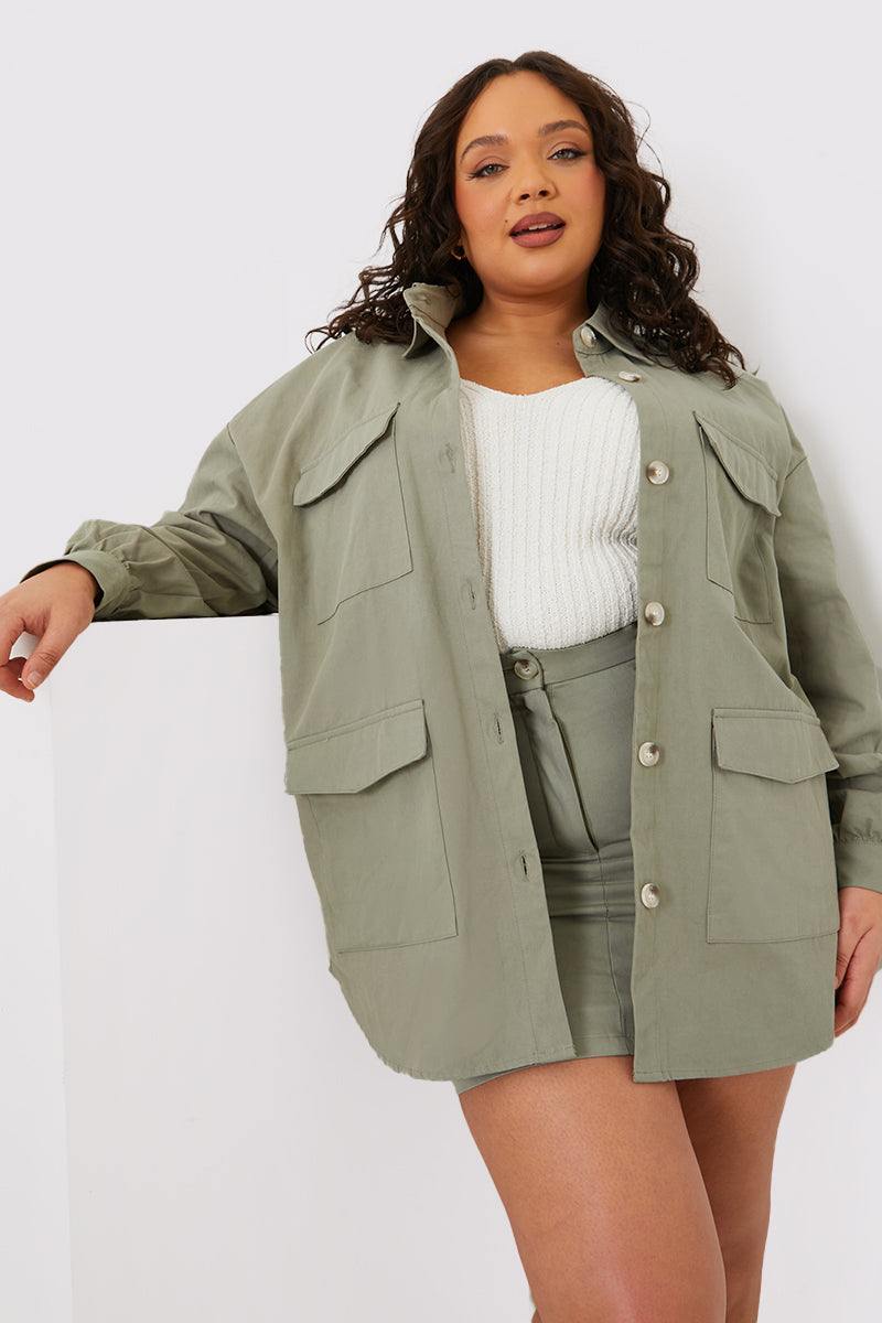 Oversized Utility Cargo Jacket