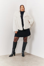 Oversized Collared Faux Fur Coat