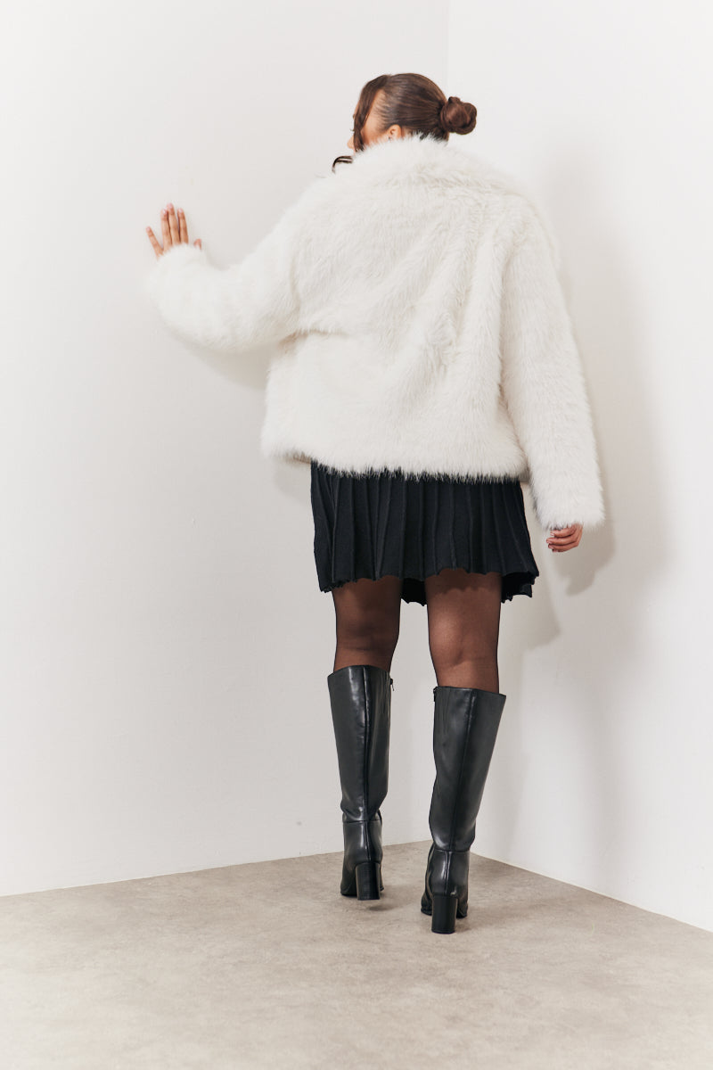 Oversized Collared Faux Fur Coat
