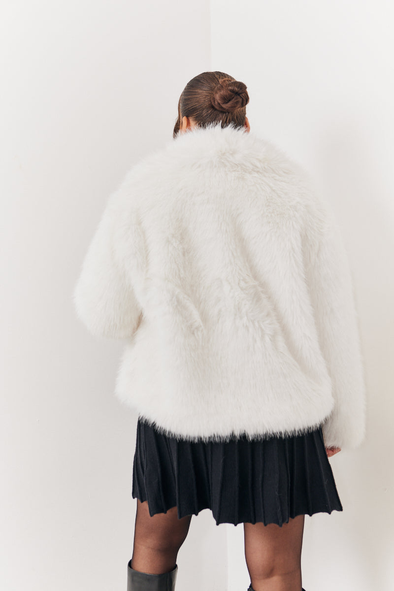 Oversized Collared Faux Fur Coat