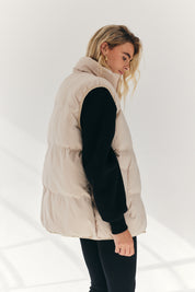 Cream Oversized Puffer Gilet
