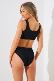 Crinkle High Waist High Leg Bikini Bottoms