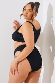 Crinkle High Waist High Leg Bikini Bottoms