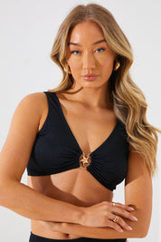 Crinkle Star Fish Detail Bikini Top