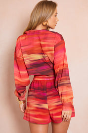 Ombre Print Chiffon Lined Co-Ord Beach Shorts