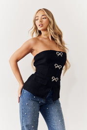 Glitter Bow Bandeau Top