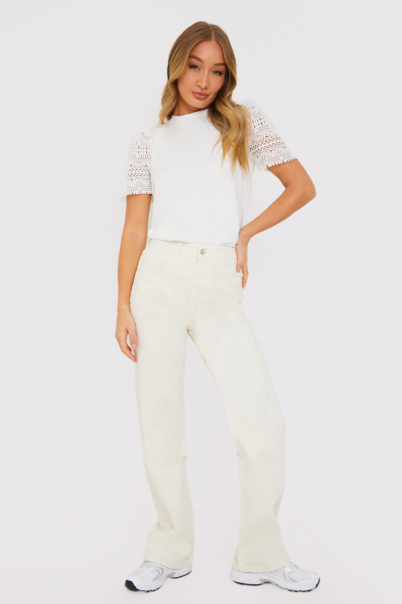 Crochet Sleeve T-Shirt