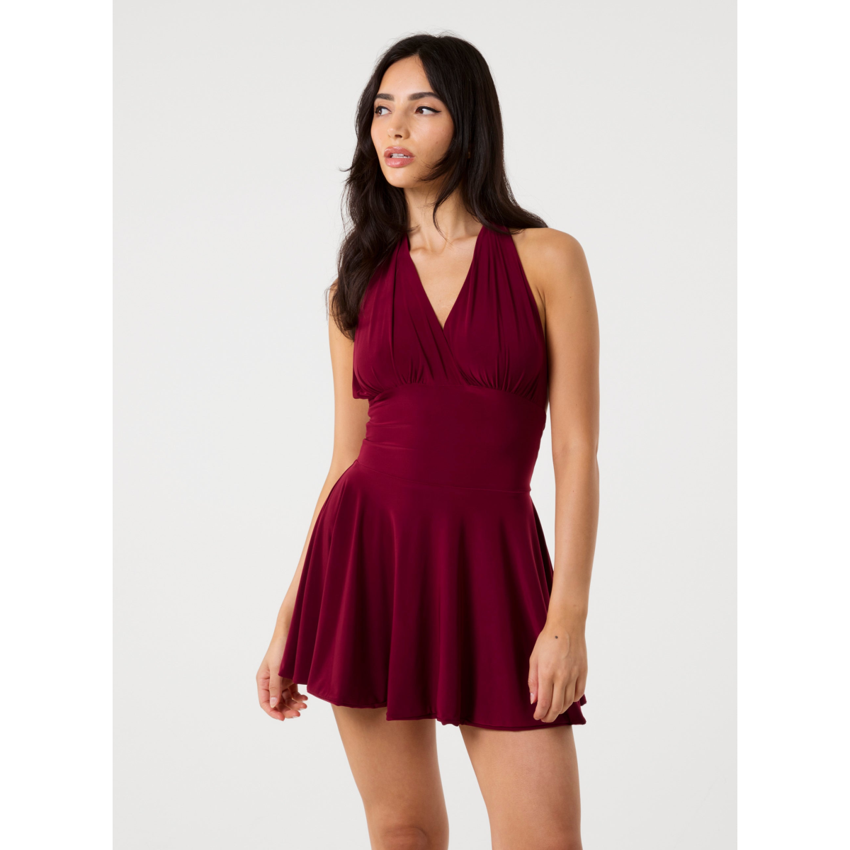 Slinky Halter Mini Dress – InTheStyle