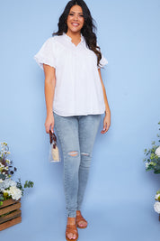 Recycled Light Wash Ripped Knee Denim Skinny Jeans