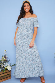 Responsible Viscose Paisley Bardot Midi Dress