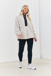 Half Zip Borg Pull over Jacket
