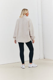 Half Zip Borg Pull over Jacket