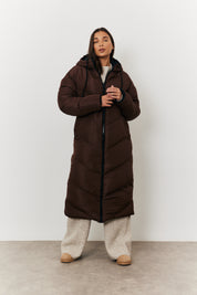 Reversible Hooded Longline Puffer Coat
