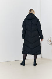 Reversible Hooded Longline Puffer Coat