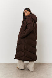 Reversible Hooded Longline Puffer Coat