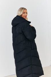 Reversible Hooded Longline Puffer Coat