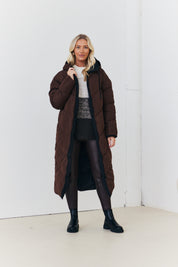 Reversible Hooded Longline Puffer Coat